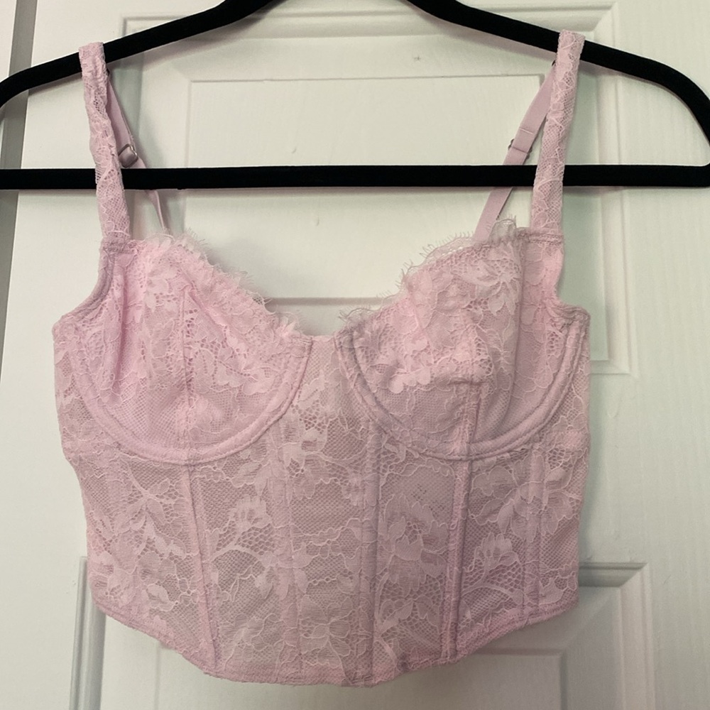 XS pink lace bustier
